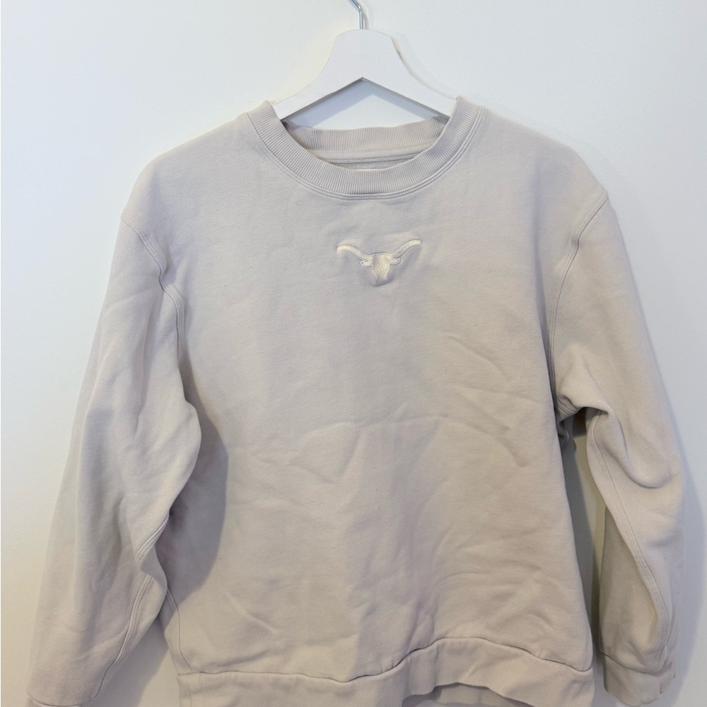 Lululemon Cream Sweatshirt with Texas Longhorn Embroidered Logo